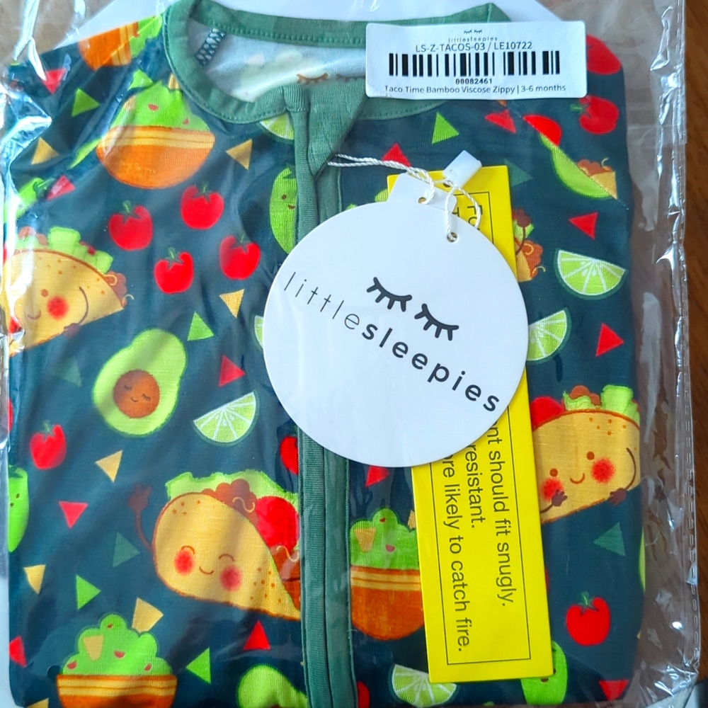 Little Sleepies Taco Time Bamboo Zippy 3-6 months
